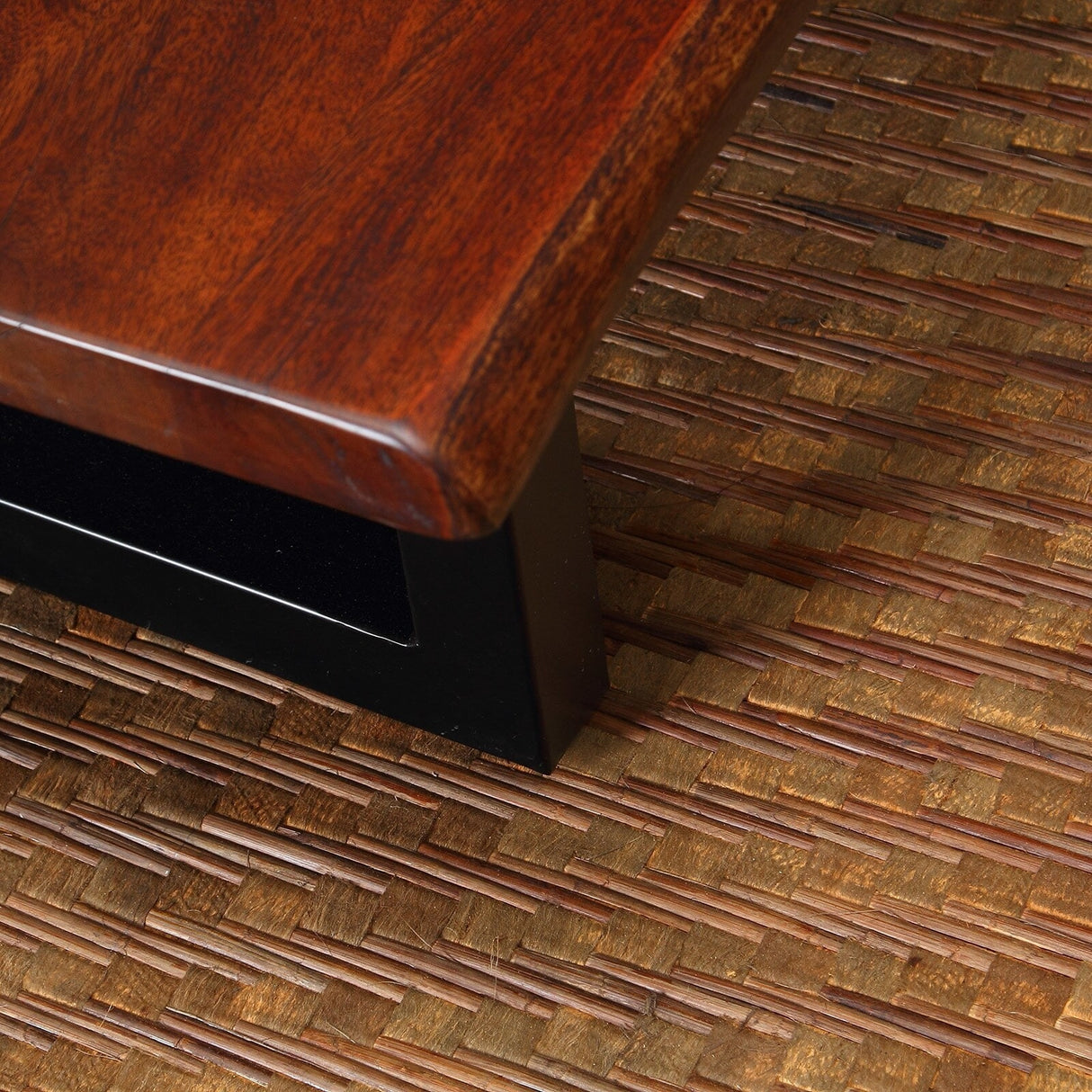 Bali Chestnut Woven Natural Bamboo & Rattan Area Rug