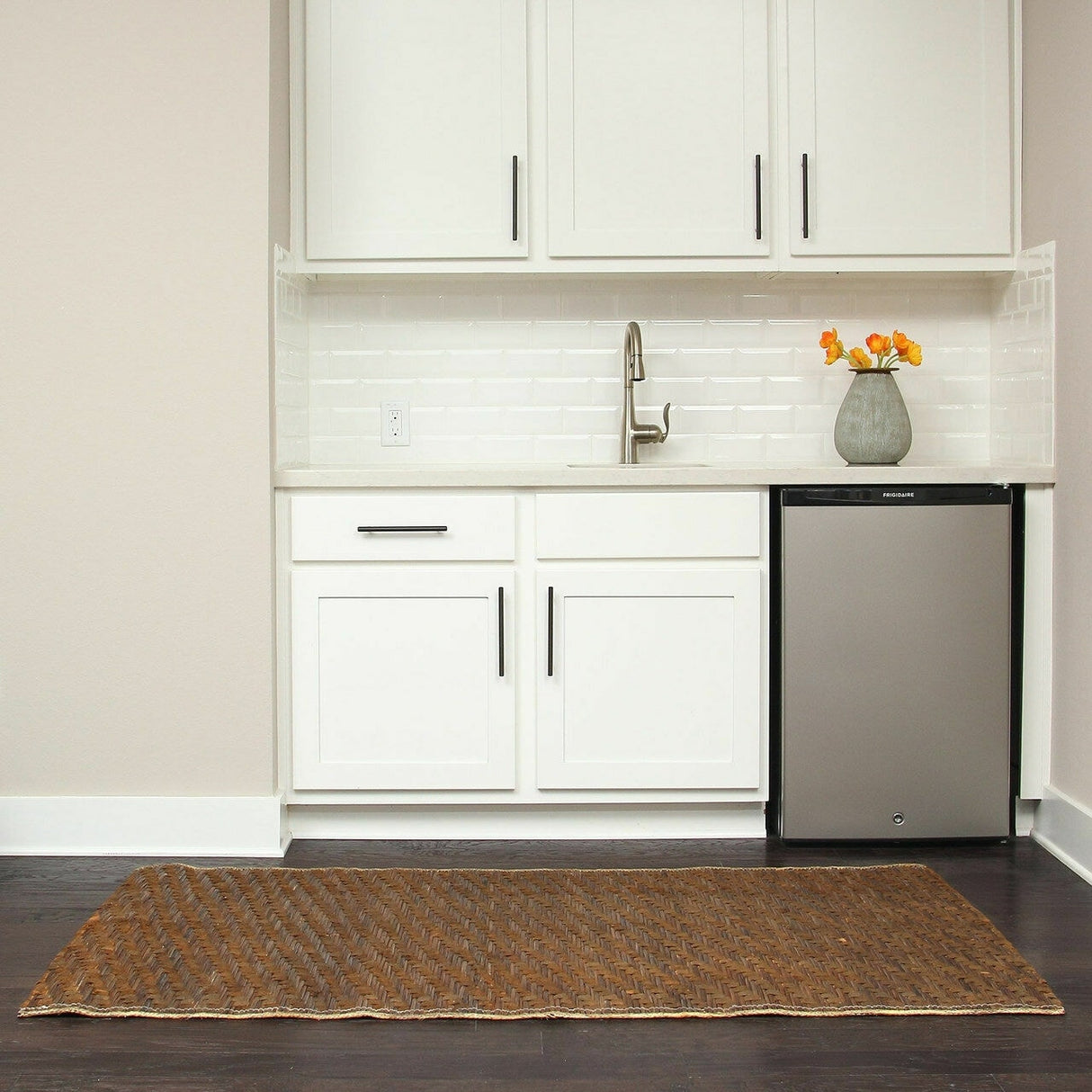 Bali Chestnut Woven Natural Bamboo & Rattan Area Rug