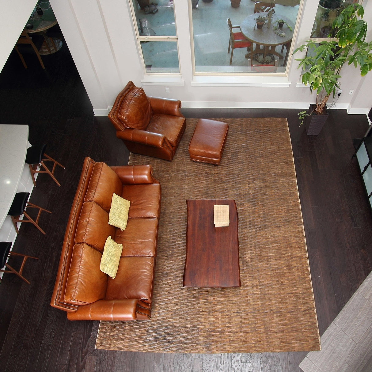 Bali Chestnut Woven Natural Bamboo & Rattan Area Rug