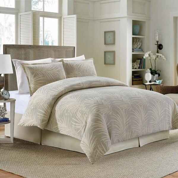 Porch & Den Arborpark Beige/ Tonal Ivory Leaf Patttern King-size Comforter Set