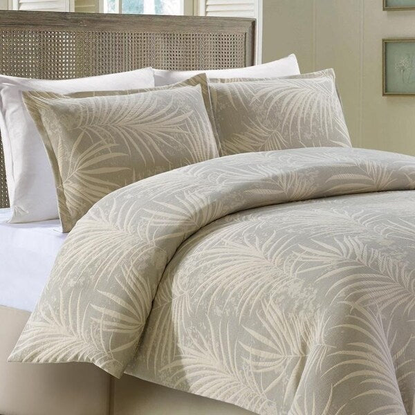 Porch & Den Arborpark Beige/ Tonal Ivory Leaf Patttern King-size Comforter Set