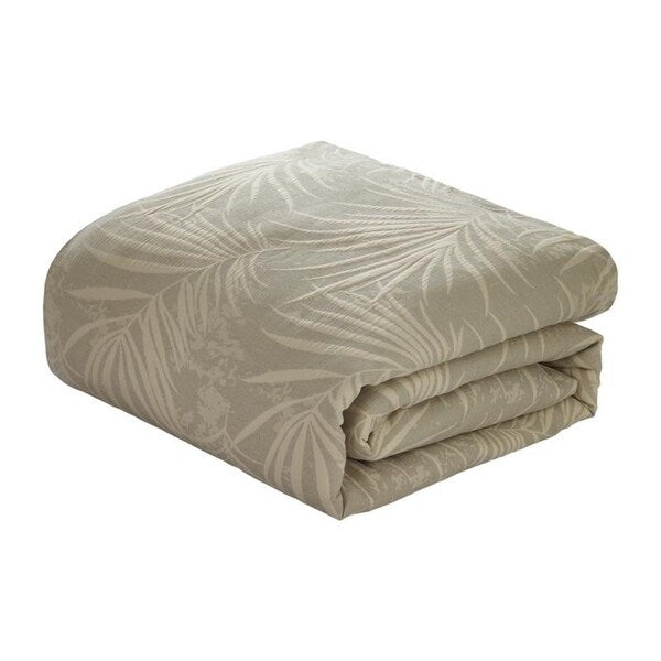 Porch & Den Arborpark Beige/ Tonal Ivory Leaf Patttern King-size Comforter Set