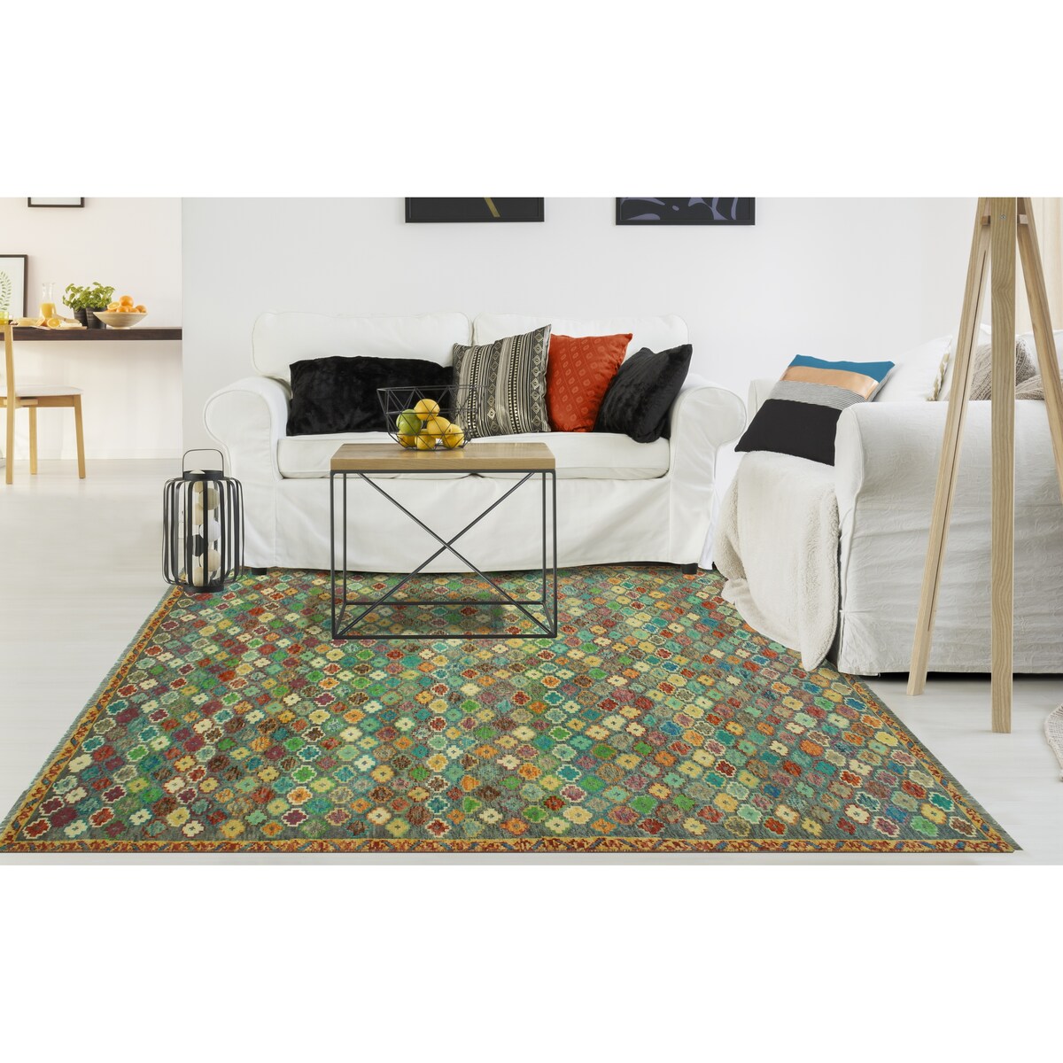 Balochi Fayre Grey/Gold Rug - 4'9" x 8'1"