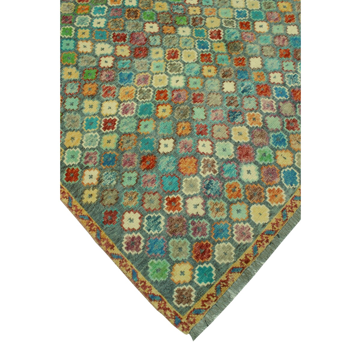 Balochi Fayre Grey/Gold Rug - 4'9" x 8'1"