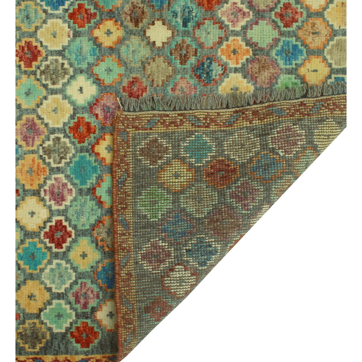 Balochi Fayre Grey/Gold Rug - 4'9" x 8'1"