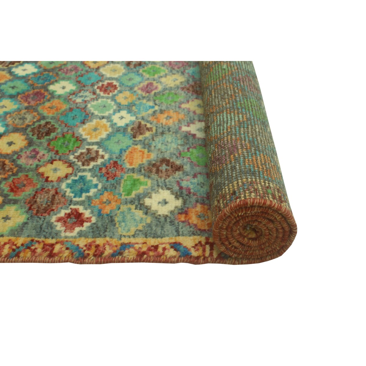 Balochi Fayre Grey/Gold Rug - 4'9" x 8'1"