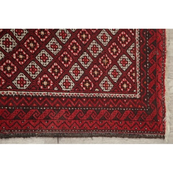 Balouch Afghanistan Geometric Area Rug Wool Hand Knotted - 3'5" x 2'4"