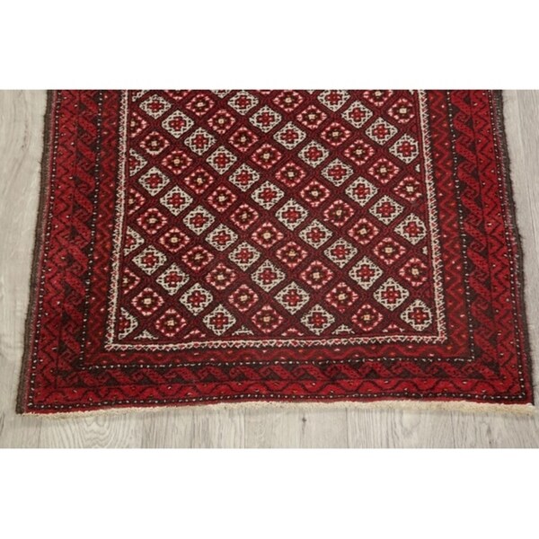 Balouch Afghanistan Geometric Area Rug Wool Hand Knotted - 3'5" x 2'4"