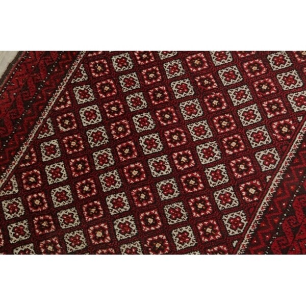 Balouch Afghanistan Geometric Area Rug Wool Hand Knotted - 3'5" x 2'4"