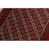 Balouch Afghanistan Geometric Area Rug Wool Hand Knotted - 3'5" x 2'4"