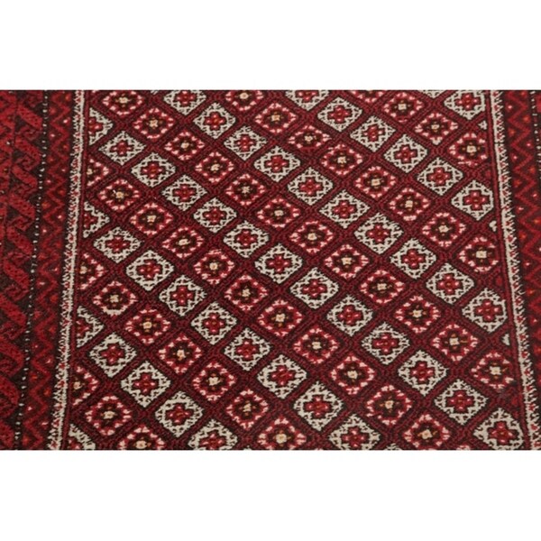 Balouch Afghanistan Geometric Area Rug Wool Hand Knotted - 3'5" x 2'4"