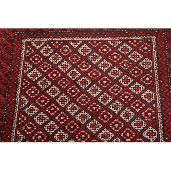 Balouch Afghanistan Geometric Area Rug Wool Hand Knotted - 3'5" x 2'4"