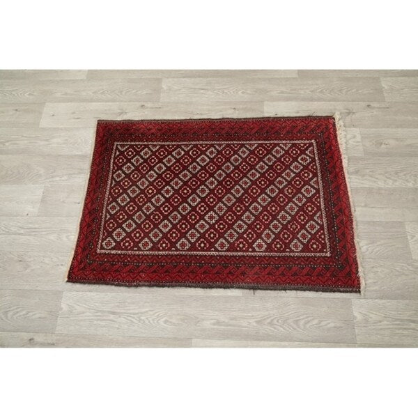 Balouch Afghanistan Geometric Area Rug Wool Hand Knotted - 3'5" x 2'4"