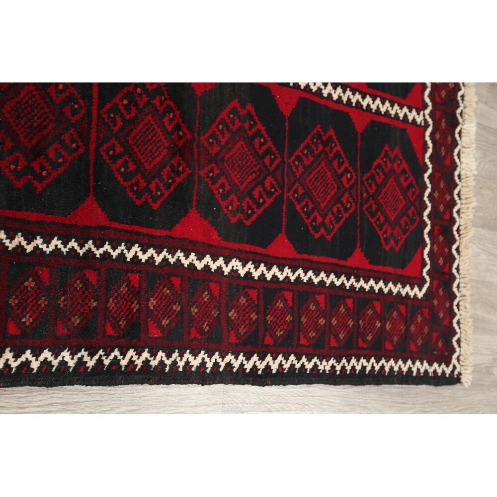 Balouch Geometric Hand Knotted Wool Persian Area Rug - 6'3" x 4'3"