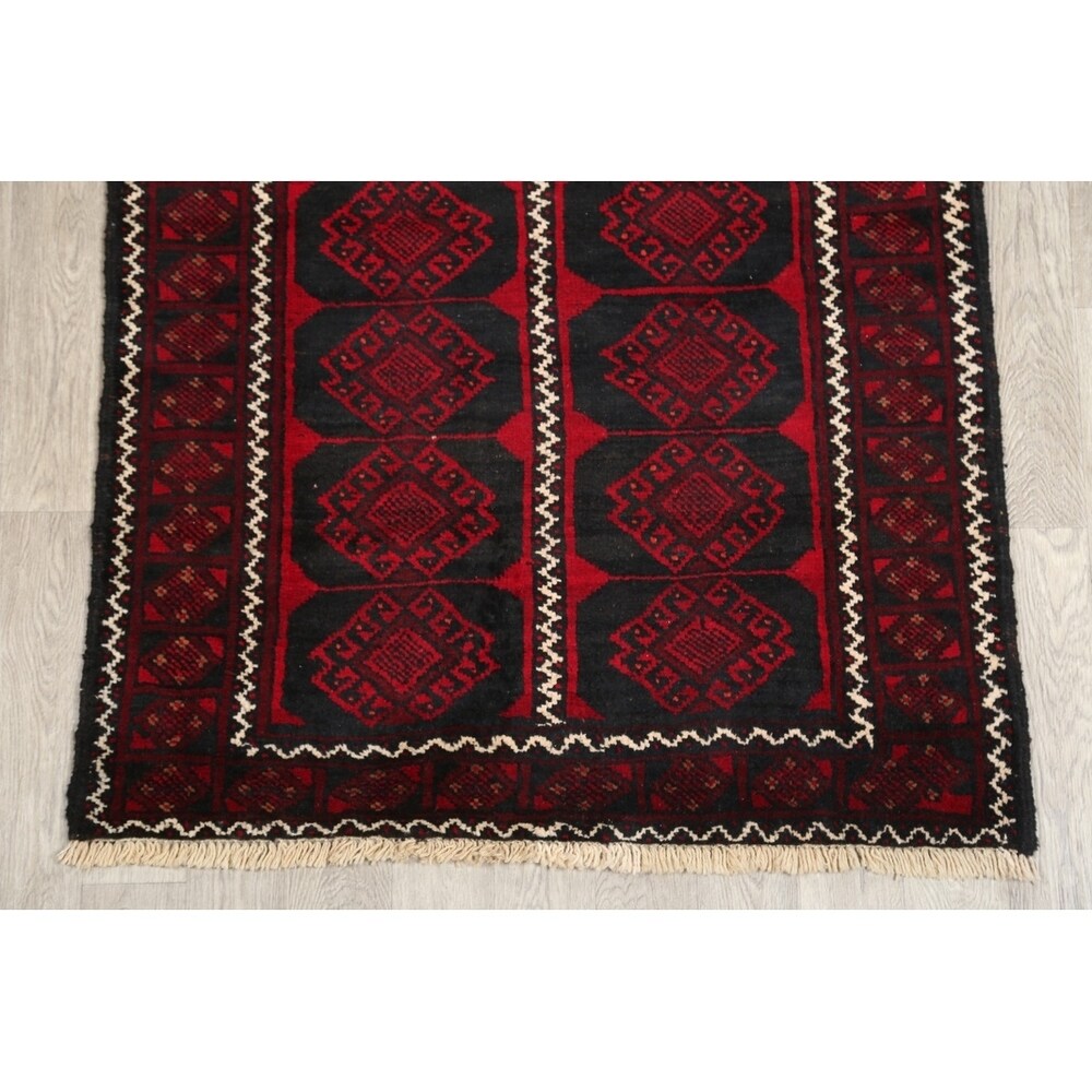 Balouch Geometric Hand Knotted Wool Persian Area Rug - 6'3" x 4'3"