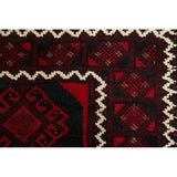 Balouch Geometric Hand Knotted Wool Persian Area Rug - 6'3" x 4'3"