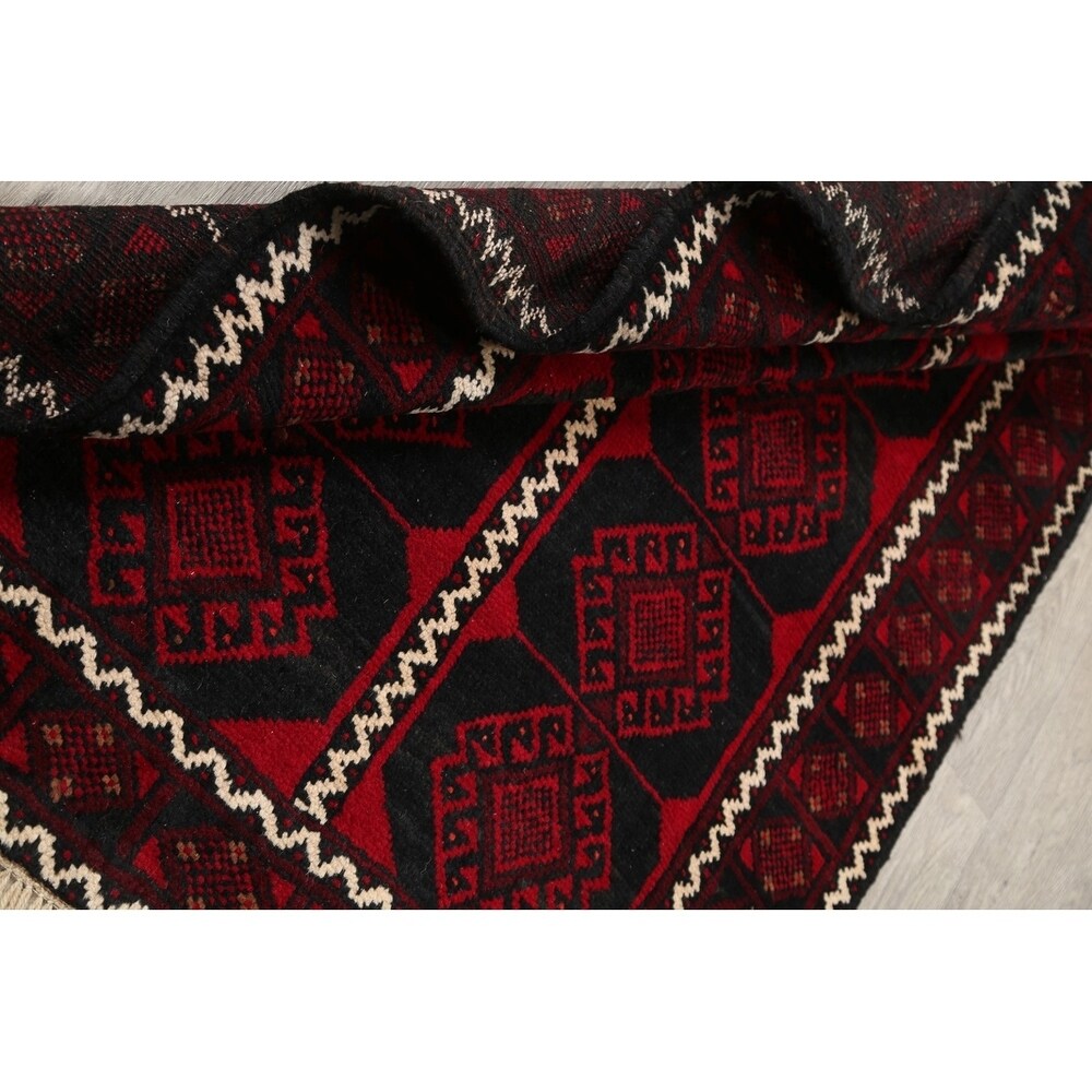 Balouch Geometric Hand Knotted Wool Persian Area Rug - 6'3" x 4'3"