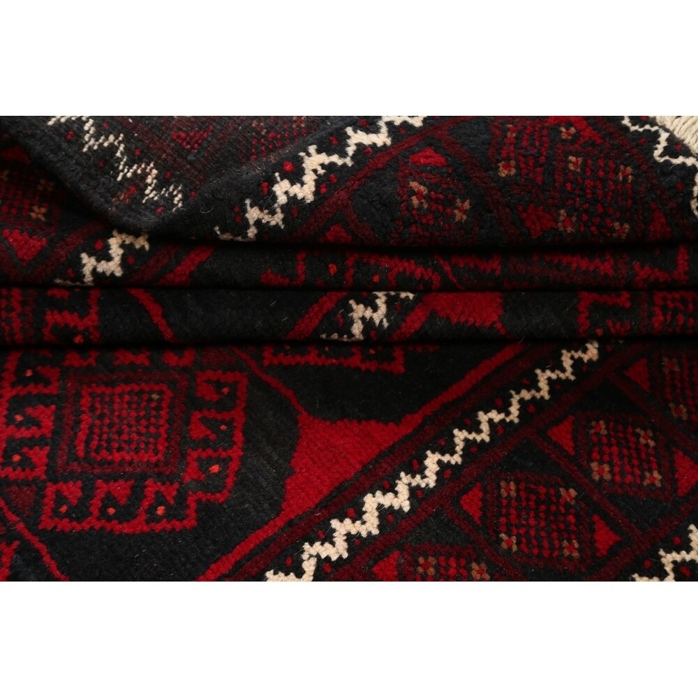 Balouch Geometric Hand Knotted Wool Persian Area Rug - 6'3" x 4'3"
