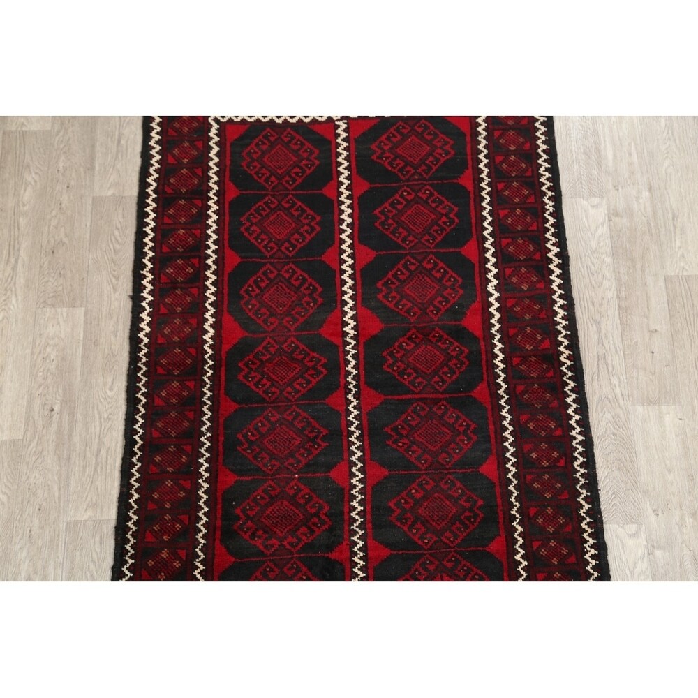 Balouch Geometric Hand Knotted Wool Persian Area Rug - 6'3" x 4'3"