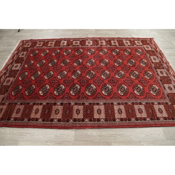 Balouch Geometric Hand Knotted Wool Persian Area Rug - 9'6" x 6'6"