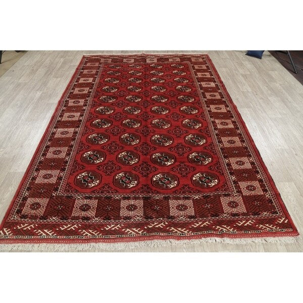 Balouch Geometric Hand Knotted Wool Persian Area Rug - 9'6" x 6'6"