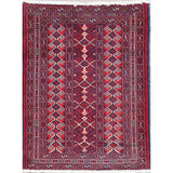 Balouch Geometric Hand-Knotted Wool Persian Oriental Area Rug - 3'7" x 2'9"