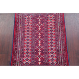 Balouch Geometric Hand-Knotted Wool Persian Oriental Area Rug - 3'7" x 2'9"