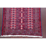 Balouch Geometric Hand-Knotted Wool Persian Oriental Area Rug - 3'7" x 2'9"