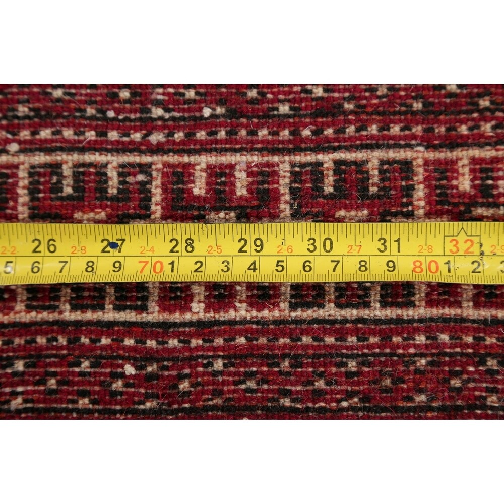 Balouch Geometric Hand-Knotted Wool Persian Oriental Area Rug - 3'9" x 2'7"