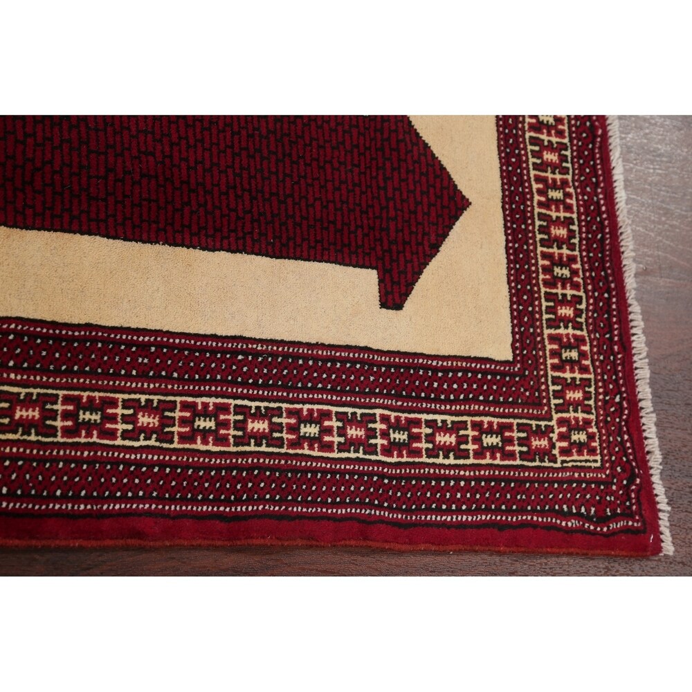Balouch Geometric Hand-Knotted Wool Persian Oriental Area Rug - 3'9" x 2'7"