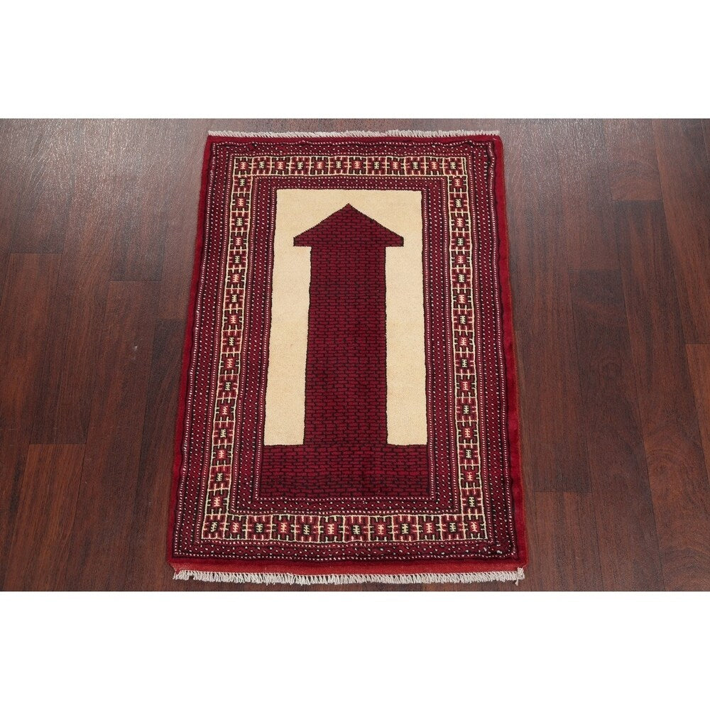 Balouch Geometric Hand-Knotted Wool Persian Oriental Area Rug - 3'9" x 2'7"
