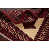 Balouch Geometric Hand-Knotted Wool Persian Oriental Area Rug - 3'9" x 2'7"