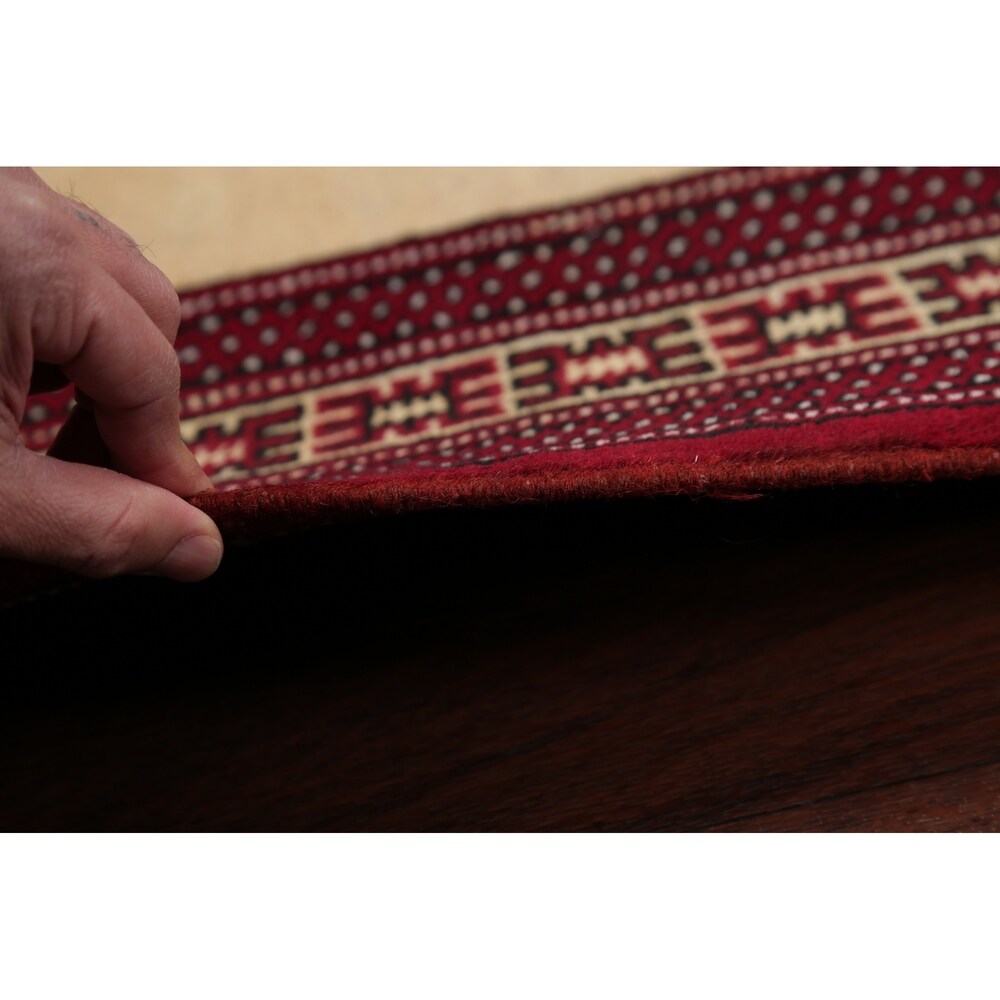 Balouch Geometric Hand-Knotted Wool Persian Oriental Area Rug - 3'9" x 2'7"