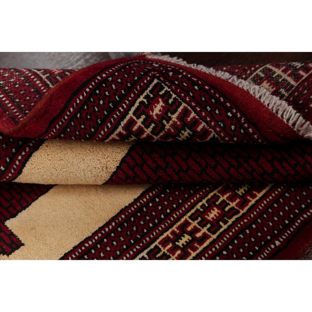 Balouch Geometric Hand-Knotted Wool Persian Oriental Area Rug - 3'9" x 2'7"