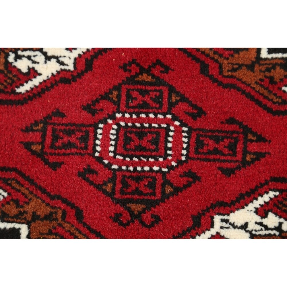 Balouch Hand Knotted Persian Geometric Wool Area Rug - 4'6" x 3'4"