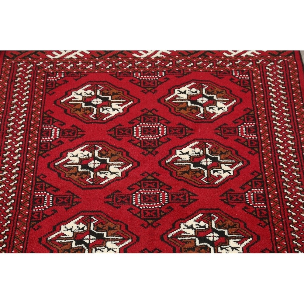 Balouch Hand Knotted Persian Geometric Wool Area Rug - 4'6" x 3'4"