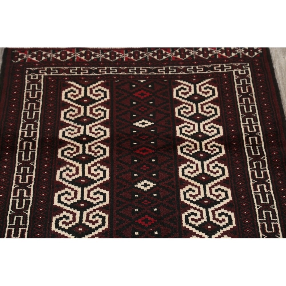 Balouch Hand Knotted Woolen Persian Geometric Area Rug - 3'9" x 2'8"