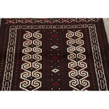 Balouch Hand Knotted Woolen Persian Geometric Area Rug - 3'9" x 2'8"