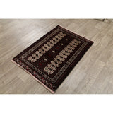 Balouch Hand Knotted Woolen Persian Geometric Area Rug - 3'9" x 2'8"