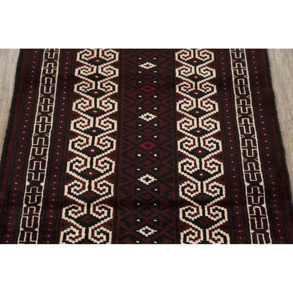 Balouch Hand Knotted Woolen Persian Geometric Area Rug - 3'9" x 2'8"