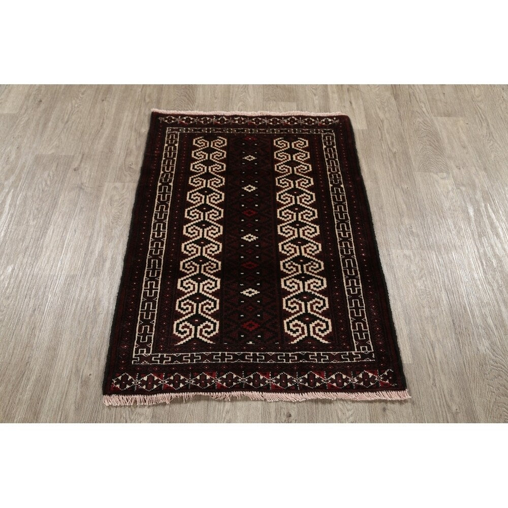 Balouch Hand Knotted Woolen Persian Geometric Area Rug - 3'9" x 2'8"