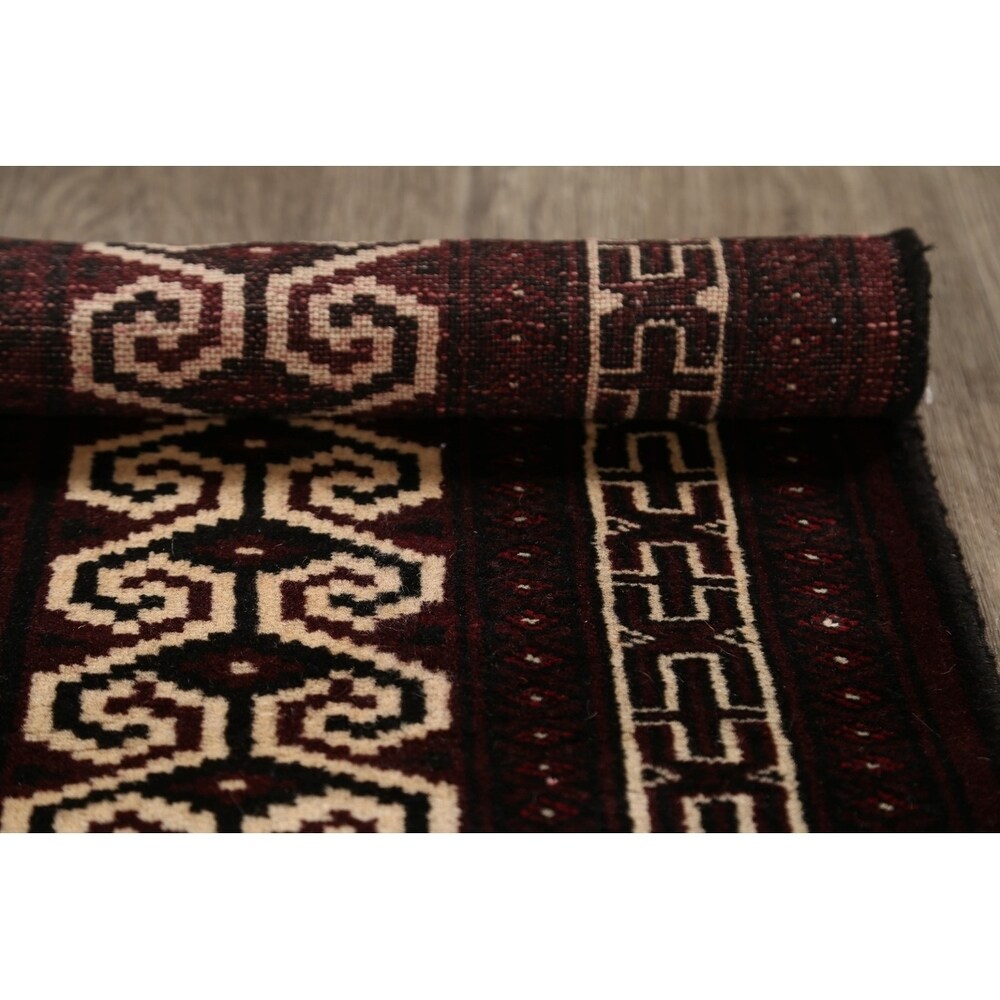 Balouch Hand Knotted Woolen Persian Geometric Area Rug - 3'9" x 2'8"