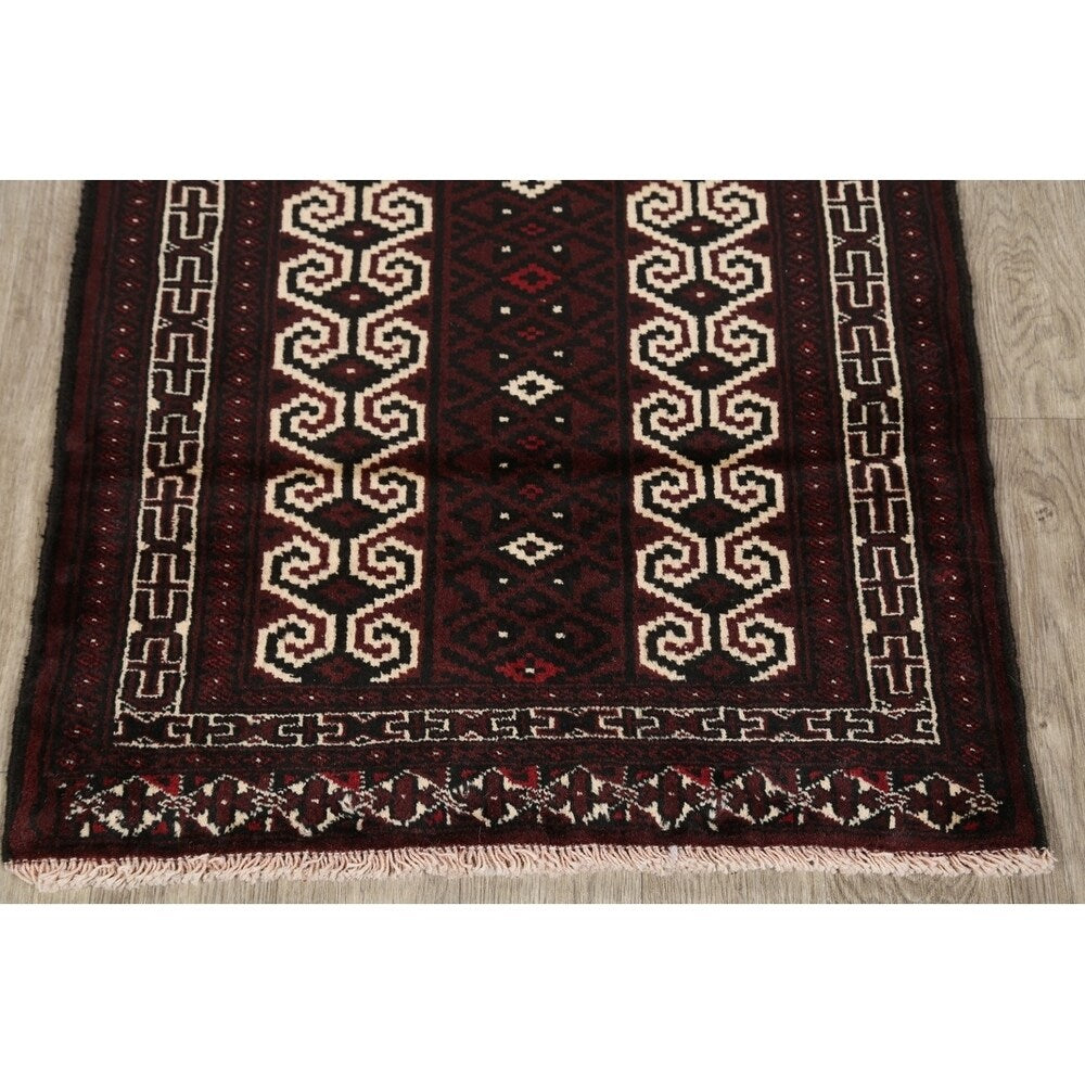 Balouch Hand Knotted Woolen Persian Geometric Area Rug - 3'9" x 2'8"