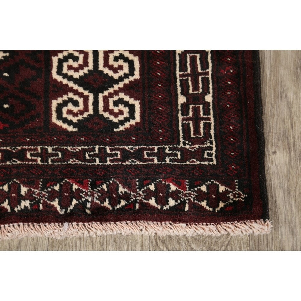 Balouch Hand Knotted Woolen Persian Geometric Area Rug - 3'9" x 2'8"