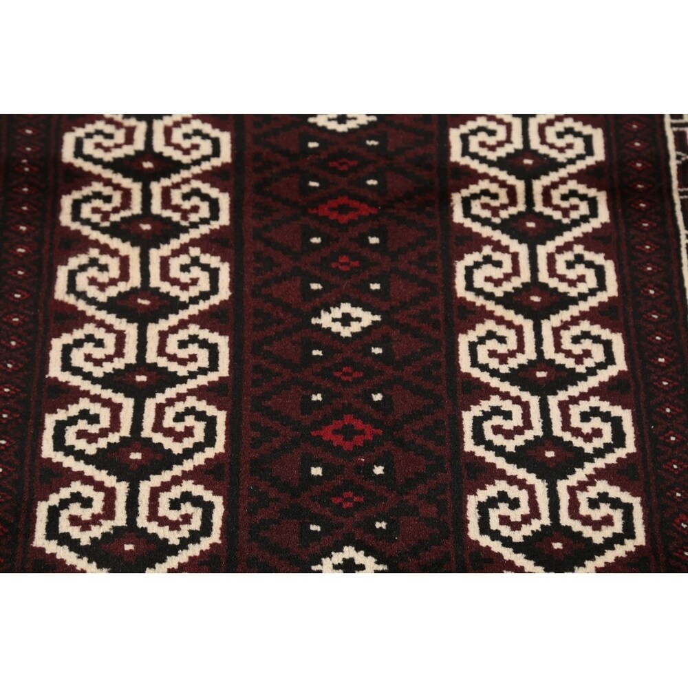 Balouch Hand Knotted Woolen Persian Geometric Area Rug - 3'9" x 2'8"