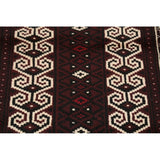 Balouch Hand Knotted Woolen Persian Geometric Area Rug - 3'9" x 2'8"