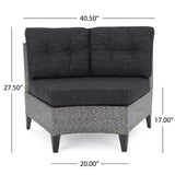 Baltaire Outdoor Round 8 Seater Wicker Sectional Set with Fire Pit and Tank Holder by Christopher Knight Home