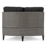 Baltaire Outdoor Round 8 Seater Wicker Sectional Set with Fire Pit and Tank Holder by Christopher Knight Home