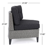 Baltaire Outdoor Round 8 Seater Wicker Sectional Set with Fire Pit and Tank Holder by Christopher Knight Home