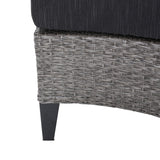 Baltaire Outdoor Round 8 Seater Wicker Sectional Set with Fire Pit and Tank Holder by Christopher Knight Home